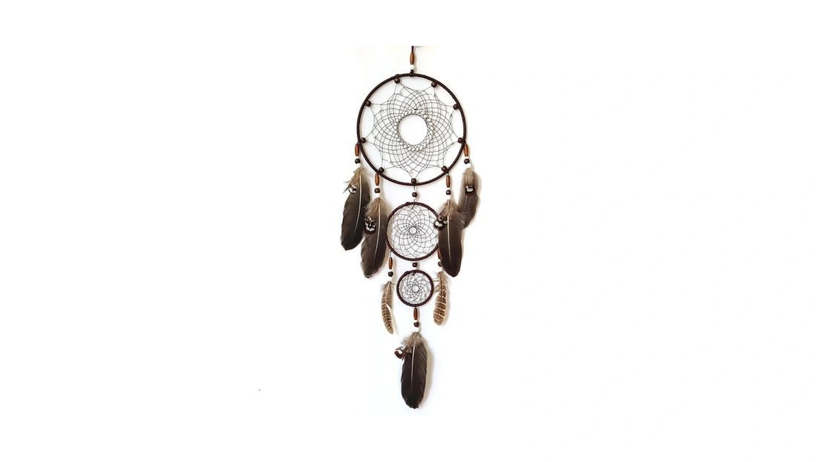 Soyuzu Brown Large Feather Dream Catcher