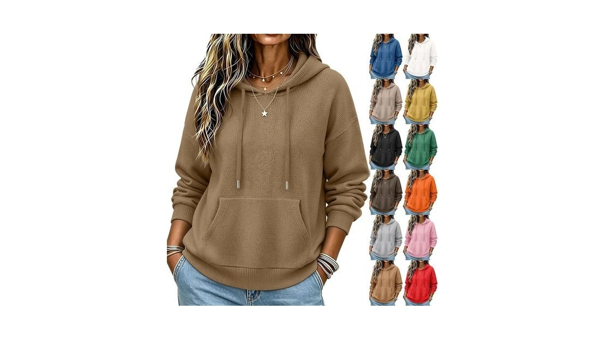 Cashmere Sweaters For Women Oversized Long Sleeve Fall Knit Hoodies