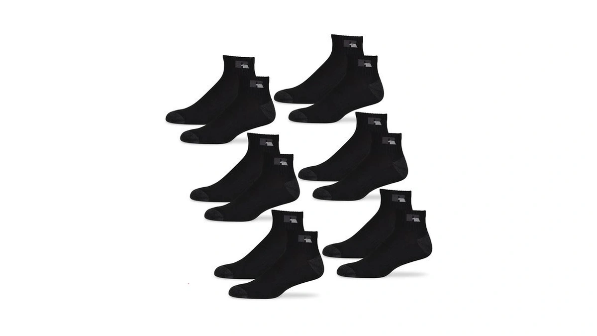 Russell Athletic Quarter Ankle Socks, 6-pack – Size Large –