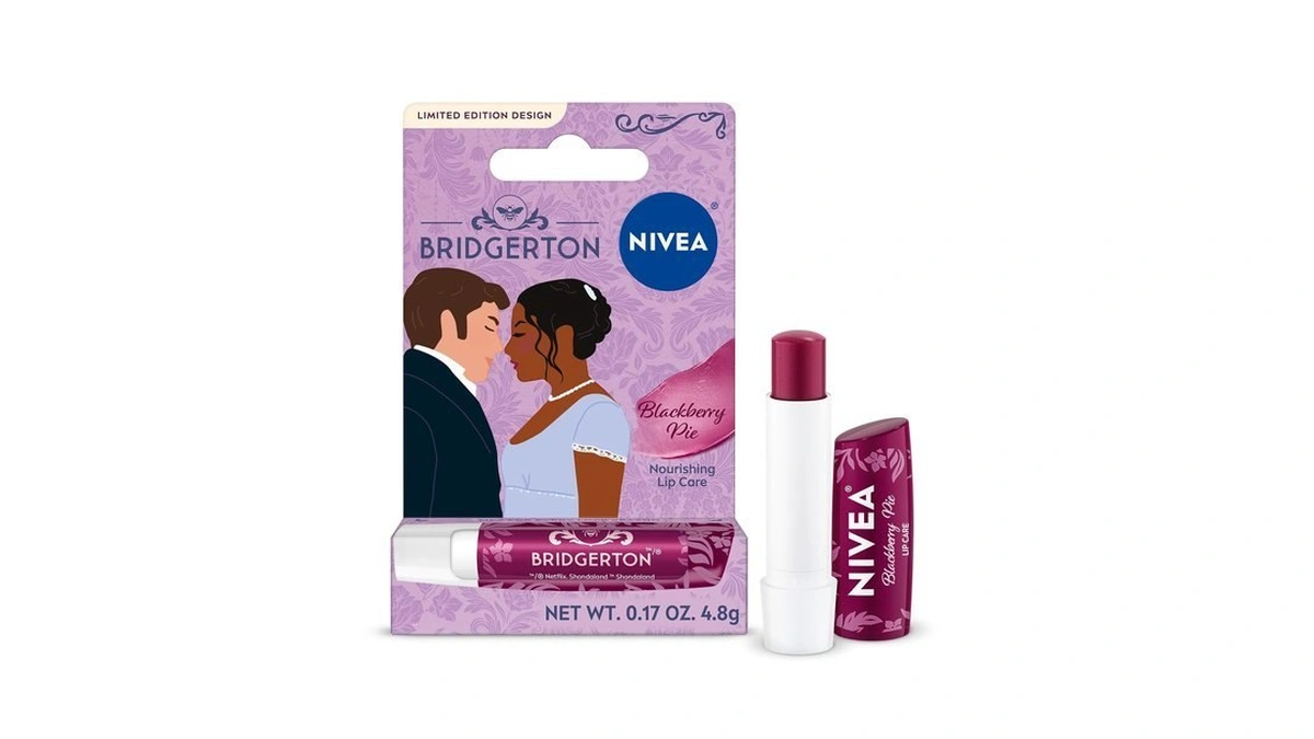 Nivea Blackberry Pie Lip Care, Bridgerton Design Lip Balm, 0.17