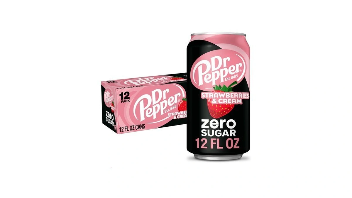 Dr Pepper Zero Strawberries And Cream Soda, 12 Fl Oz