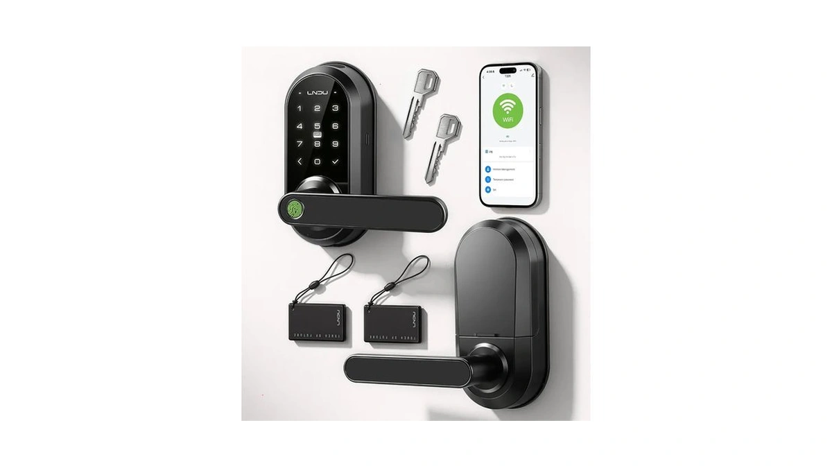 Smart Lock Keypad Door Lock With Handle, Wifi Keyless Entry