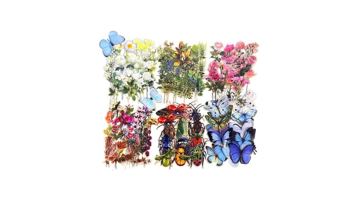 Alideco 240pcs Scrapbook Stickers Vintage Flowers Junk Journal Supplies