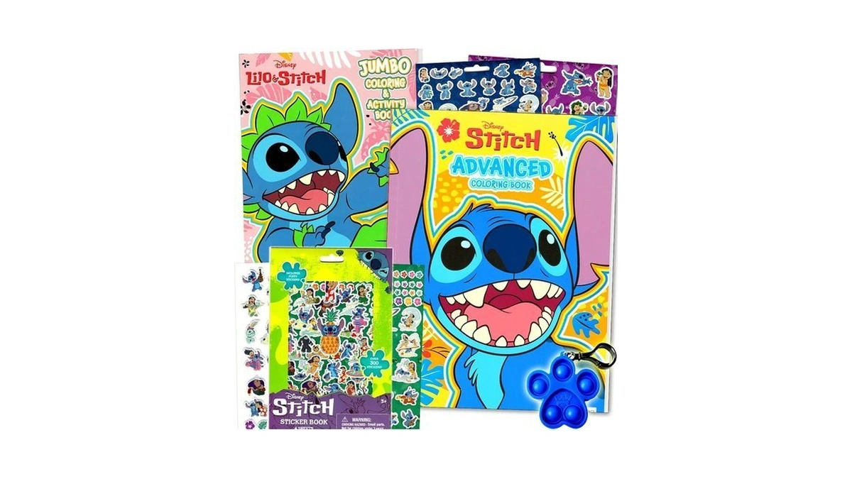 Disney Stitch Coloring Books Deluxe Set For Kids - Bundle