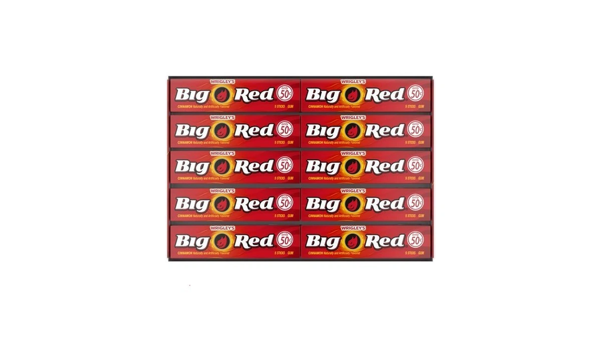 Wrigley's Big Red Cinnamon Chewing Gum Bulk Pack, 5 Sticks,