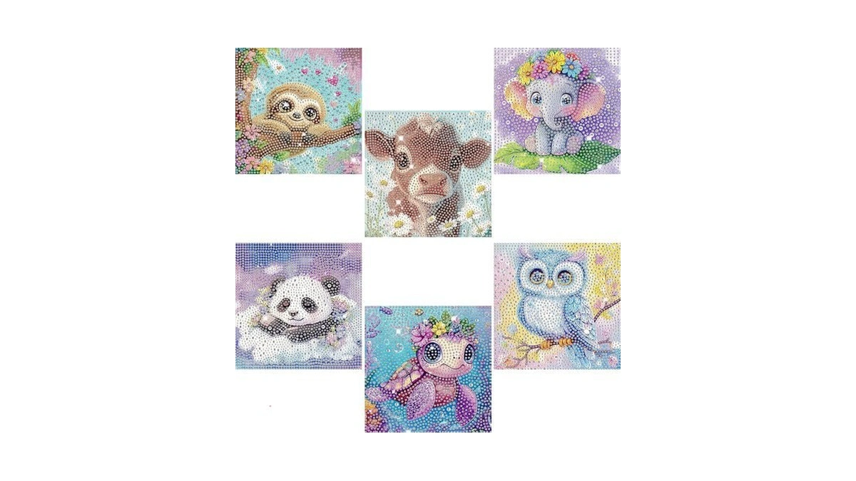 Lcozx 6 Pack 6x6 Animal Full Drill 5d Diamond Art