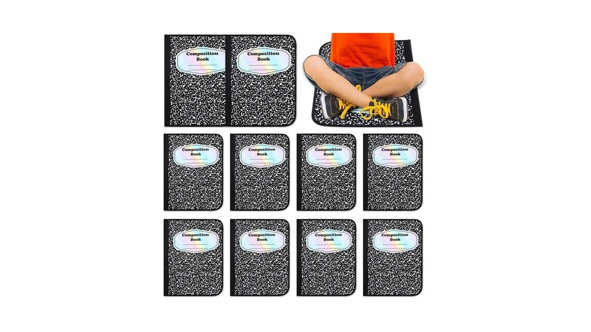 12pcs Composition Notebook Carpet Seats For Classroom 16 Inch Back