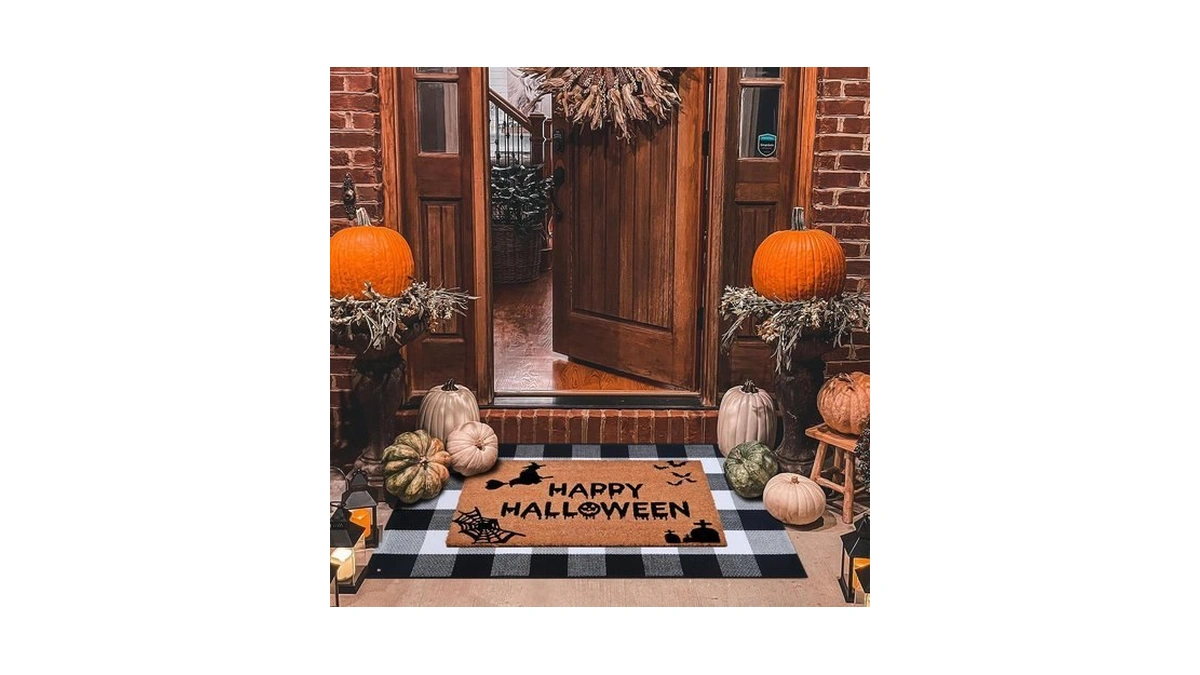 Homydecor Halloween Decor Doormat Combo Set, 100 Percent Coco Coir