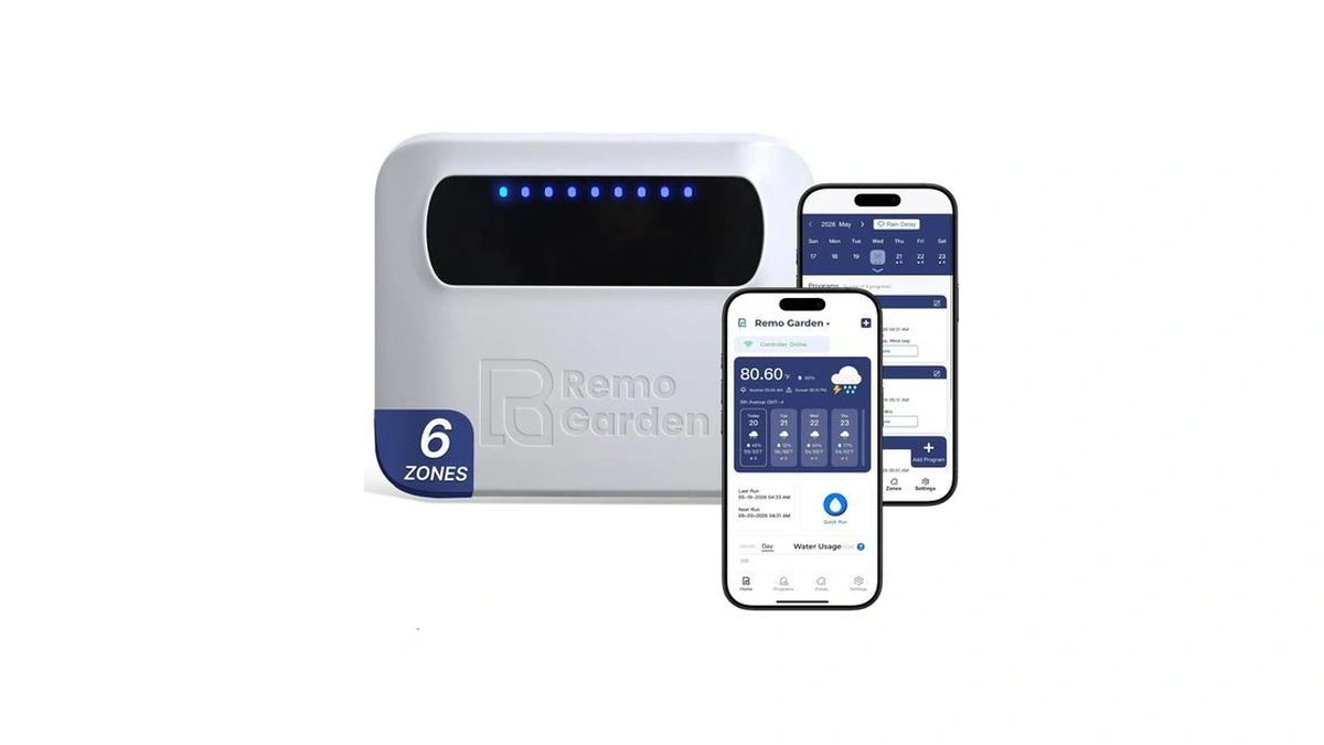 Remo Garden Indoor Smart Sprinkler Controller 6 Zone, Wifi Automatic