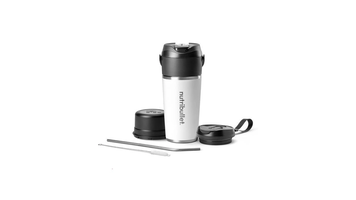 Nutribullet Flip Portable Blender With Insulated Cup, White, Nbpb50350aw