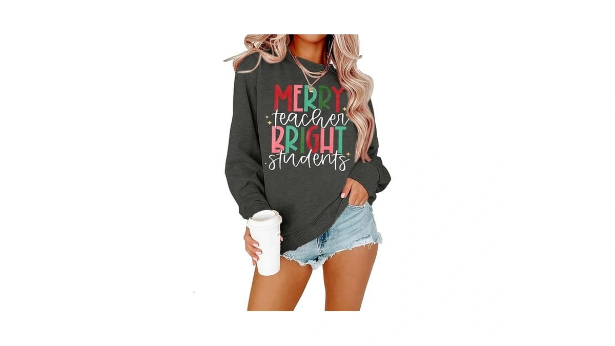 Womens Christmas Sweatshirt Merry Christmas Outfits Christmas Season Tops