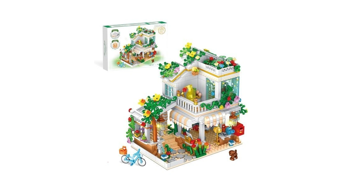 Jimujia Flower Shop With Led Light Building Blocks Toys 742