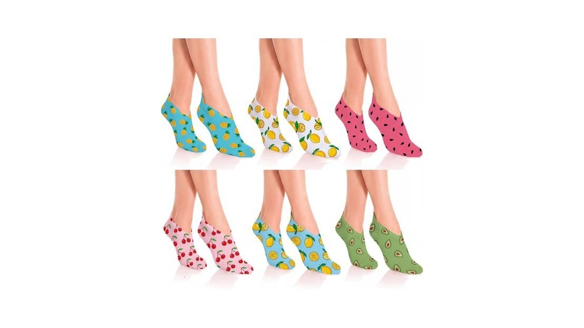 Patelai 6 Pairs Fruit Cotton Moisturizing Socks Overnight For Dry