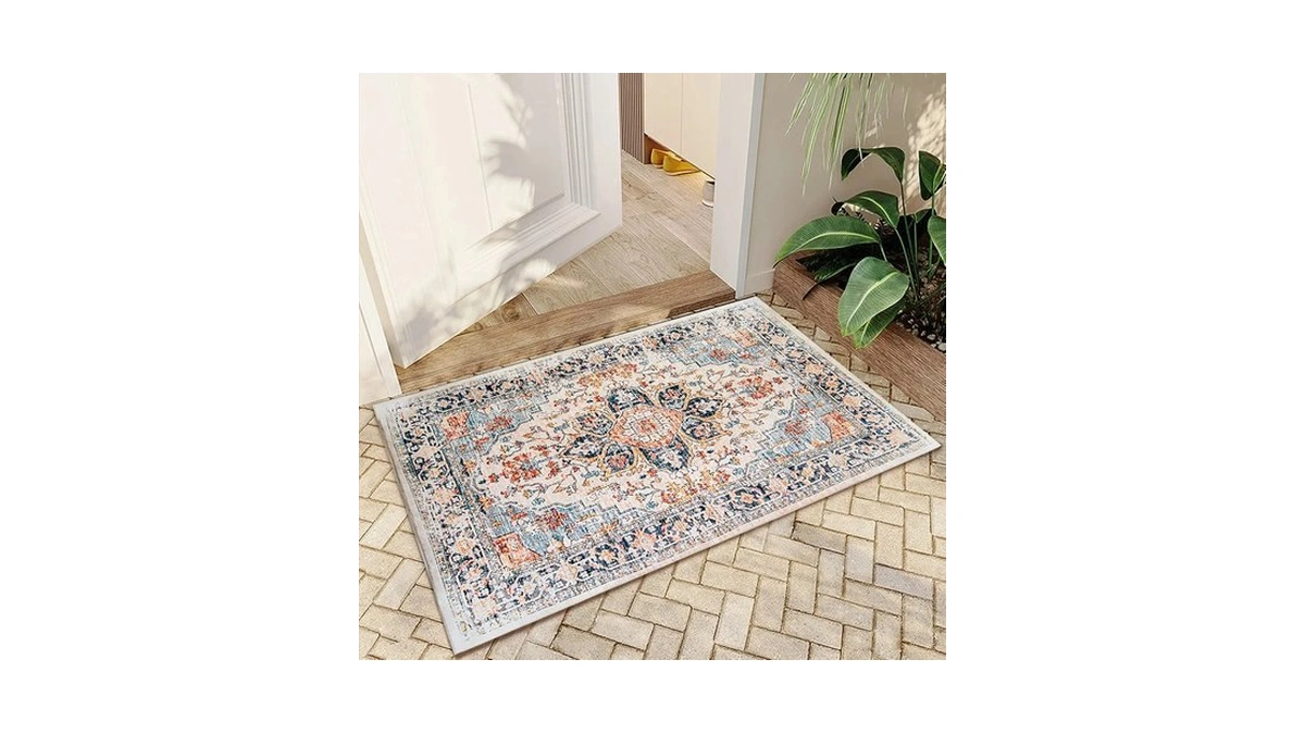 Vk Vk·living 2x3 Vintage Floral Washable Entryway Rug Indoor Door