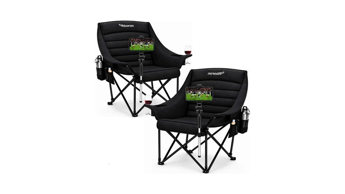Aboron Oversized Camping Chair With Adjustable Phone Holder,500 Lb,2 Pack