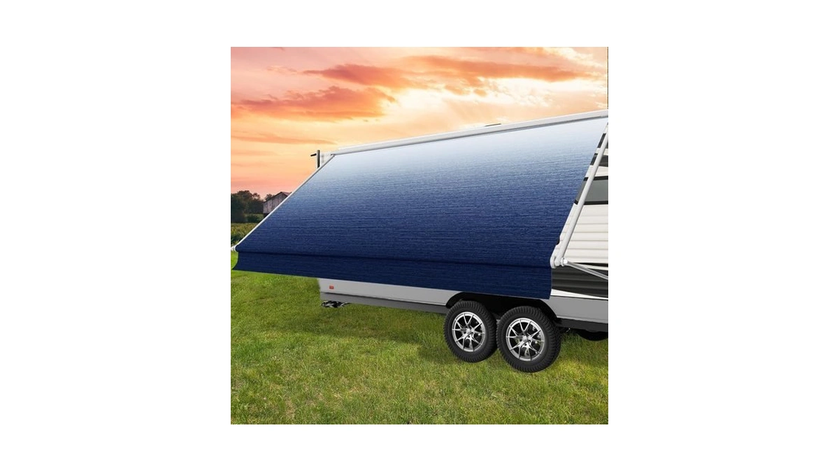 11ft Rv Awning Fabric Replacement, 10'2" Fabric, 19.5oz, Ombré Blue