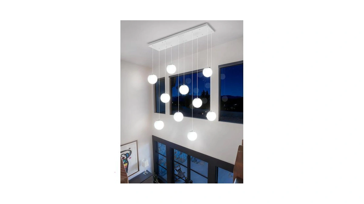 Chandeliers For Living Room Silver Pendant Light With White Globe