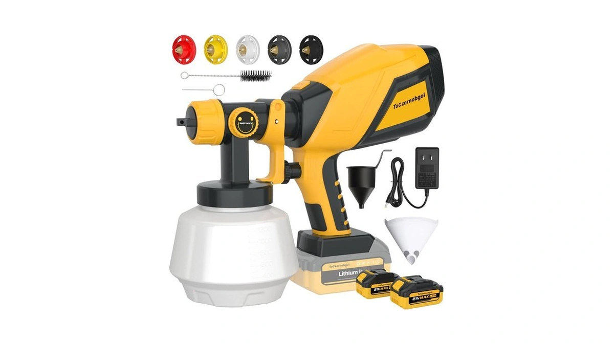 Cordless Paint Sprayer,1200ml Electric Spray Gun With Dual 4.0ah Batteries