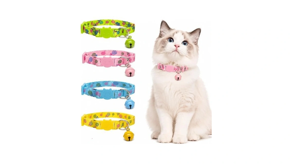 Ghobrofy 4 Pack Lollipop Printed Breakaway Nylon Cat Collars With