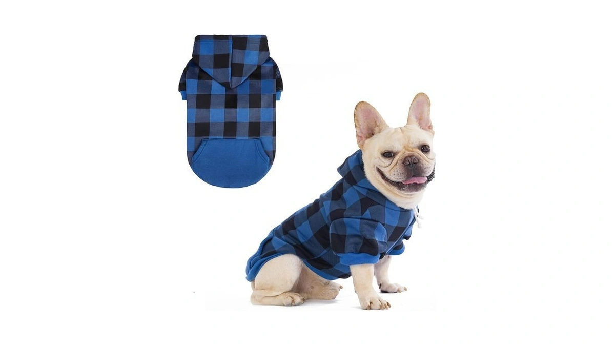 Kooltail Plaid Dog Hoodie Pet Clothes Sweaters With Hat