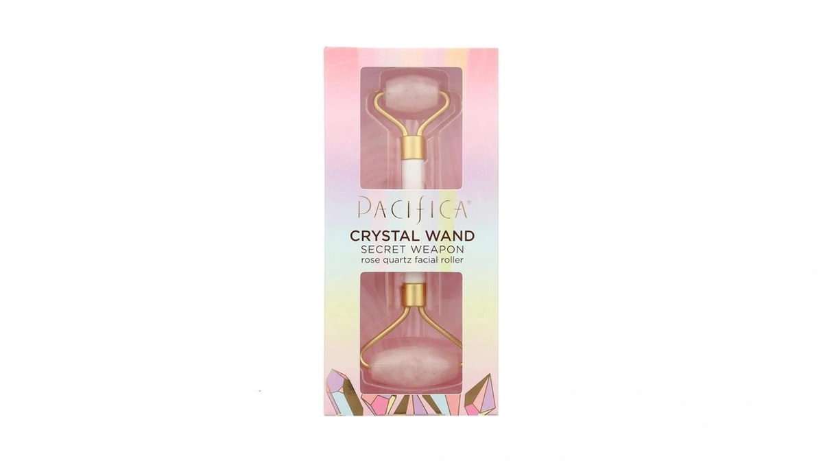 Pacifica Rose Quartz Facial Roller Massager – Crystal Gua Sha