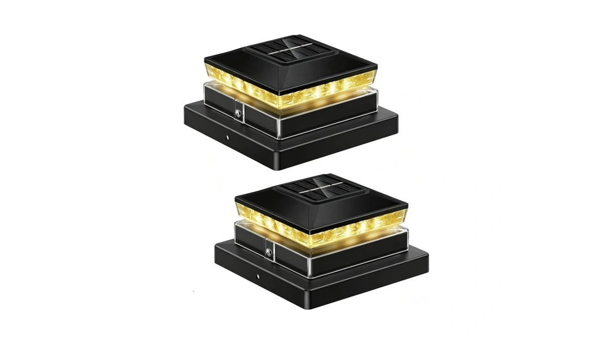 Toeuie Solar Post Cap Lights 2 Pack, Post Lights For