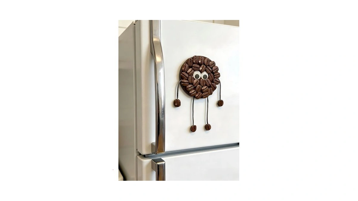 Diy Craft Kit-eco-friendly Coffee Bean Cartoon Fridge Magnets - Handmade