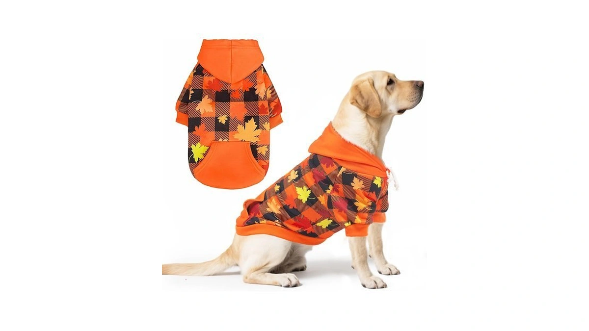 Pupteck Fall Winter Dog Hoodie Pet Sweatshirt Soft Warm Clothes