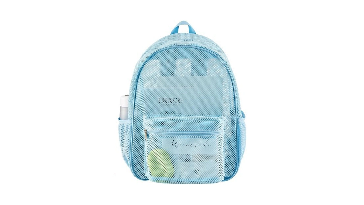 Covax Heavy Duty Mesh Backpack, See Through, Blue