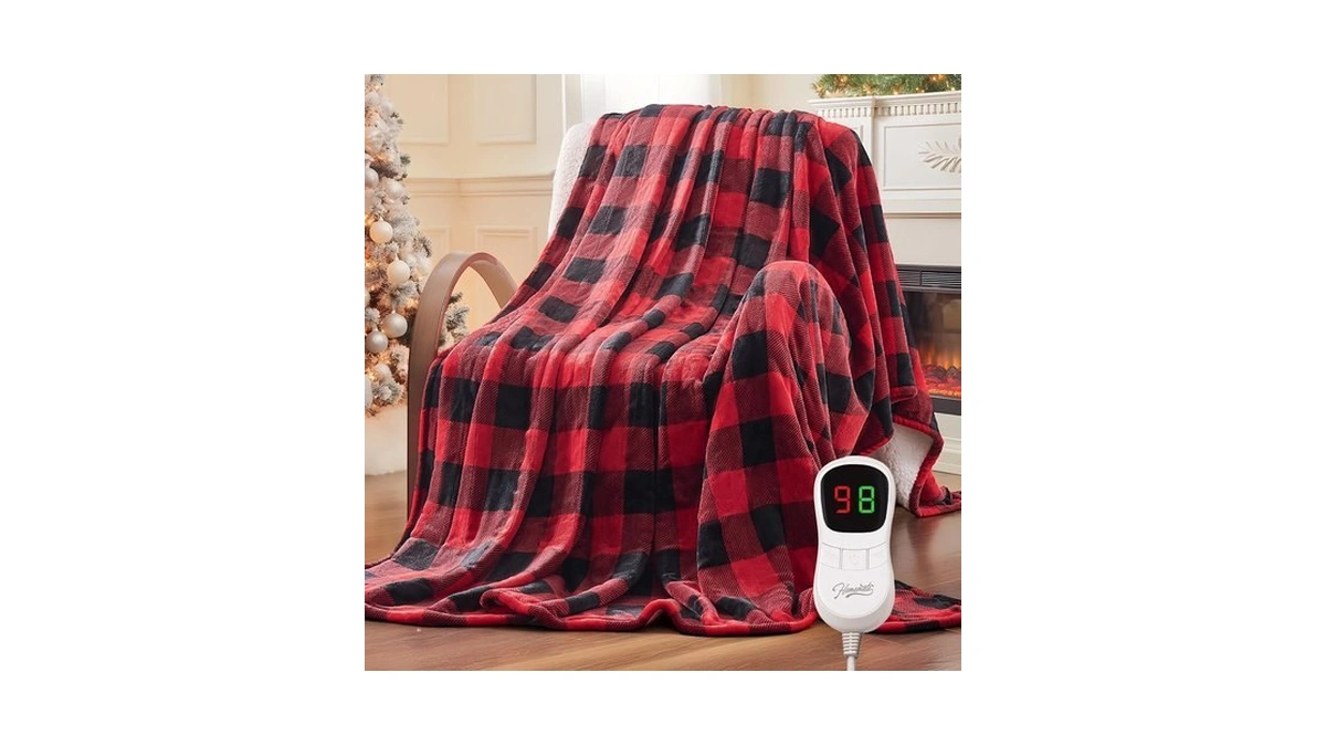 Homemate Electric Blanket Heated Twin - 62"x84" Flannel Heating Blanket