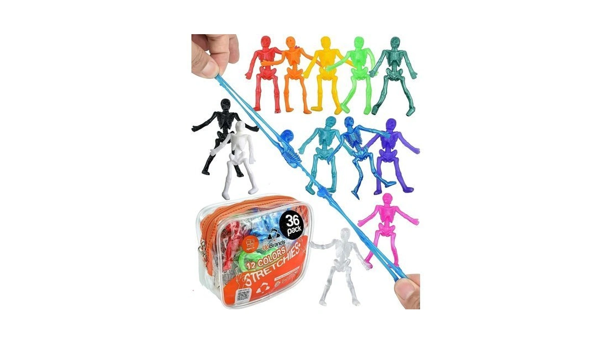 Upbrands 36 Stretchy Skeleton Toys Halloween Goodie Bag Stuffers For