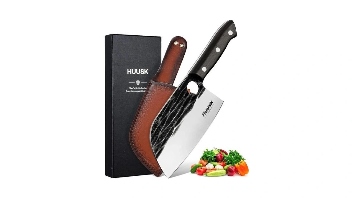 Huusk Serbian Chef Knife Hand Forged Meat Cleaver
