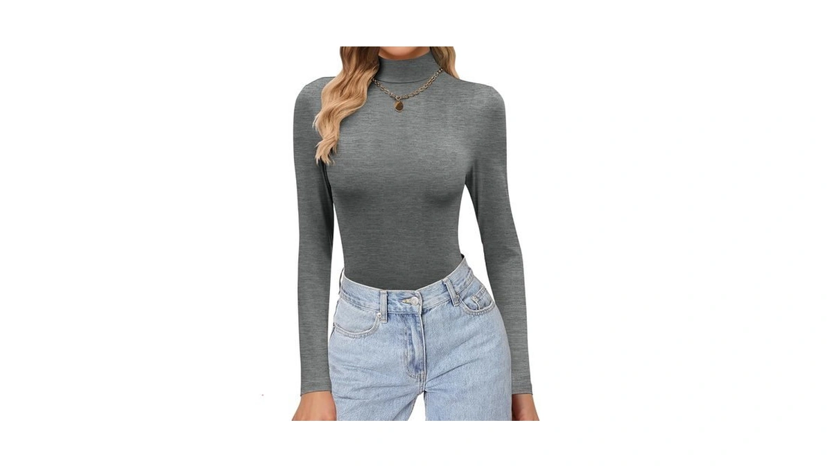 Ekouaer Womens Turtleneck Shirts Long Sleeve Lightweight Fitted Thermal