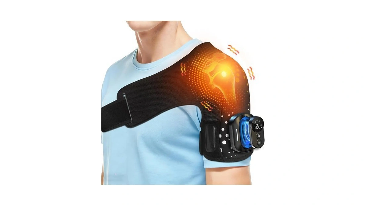 Wnh Cordless Shoulder Heating Pad With Massage 5 Heat &