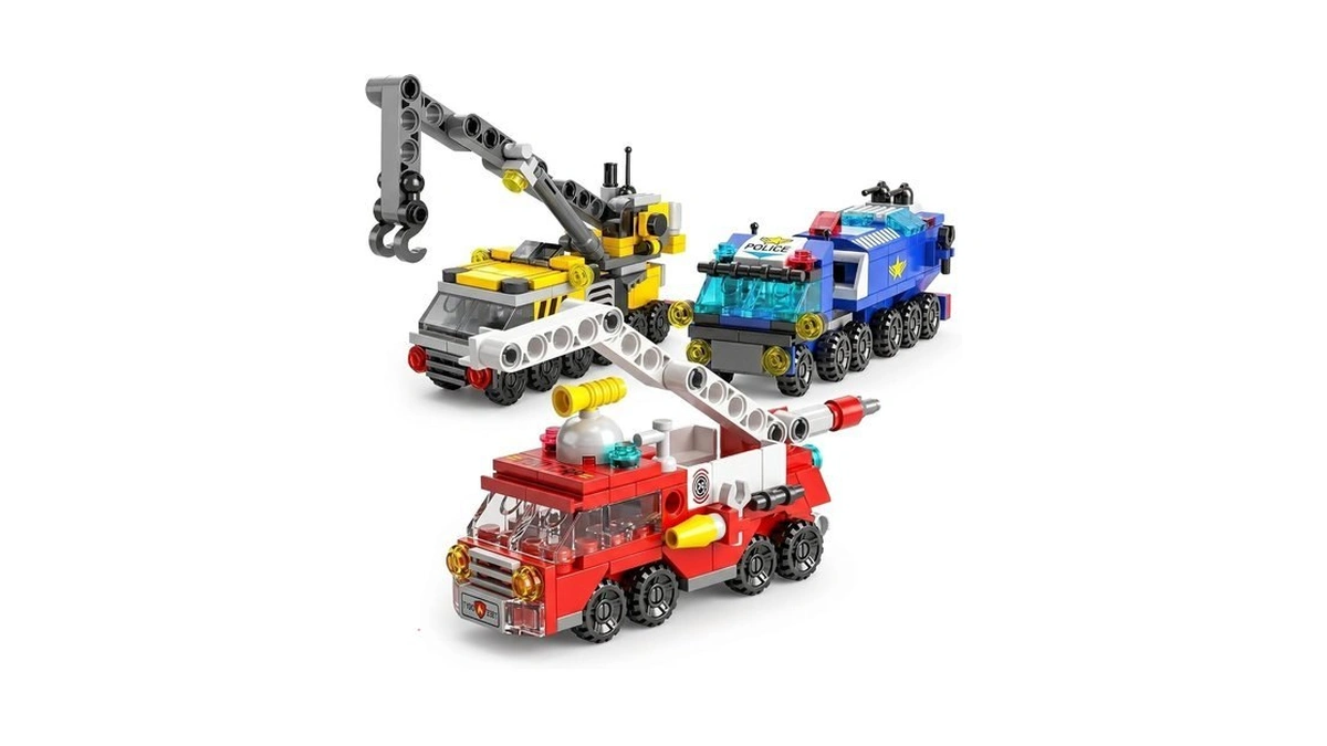 City Rescue Vehicle Building Blocks Set Amazo...