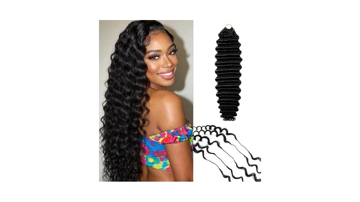 Deep Wave Crochet Human Hair 18inch 60g Human Crochet Hair