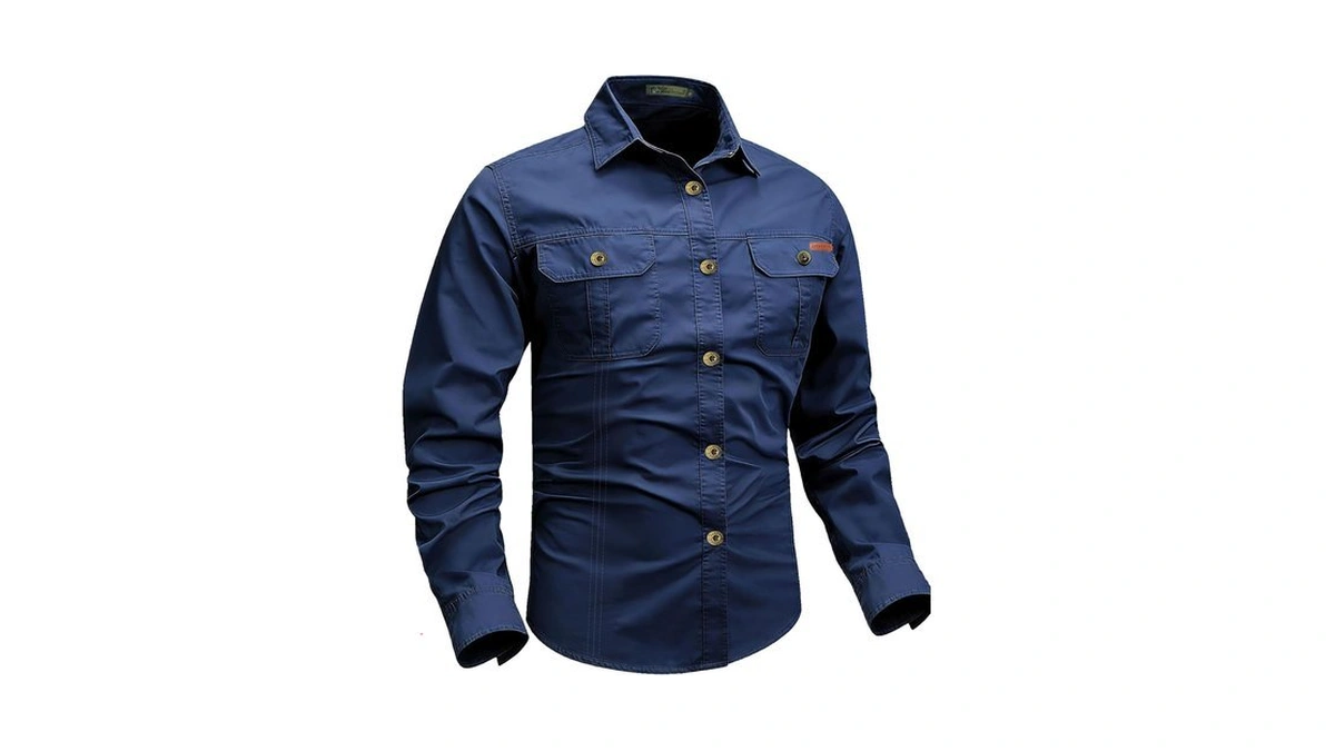 Zyvrenix Men's Long Sleeve Button Down Shirts With Pockets Deep