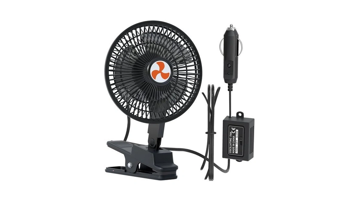 Aoweitour 12 Volt Oscillating Car Fan, 6" Portable Silent Cooling