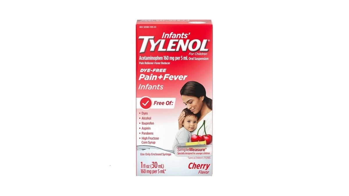 Infants' Tylenol Dye-free Acetaminophen Oral Suspension, Cherry, 1 Fl Oz