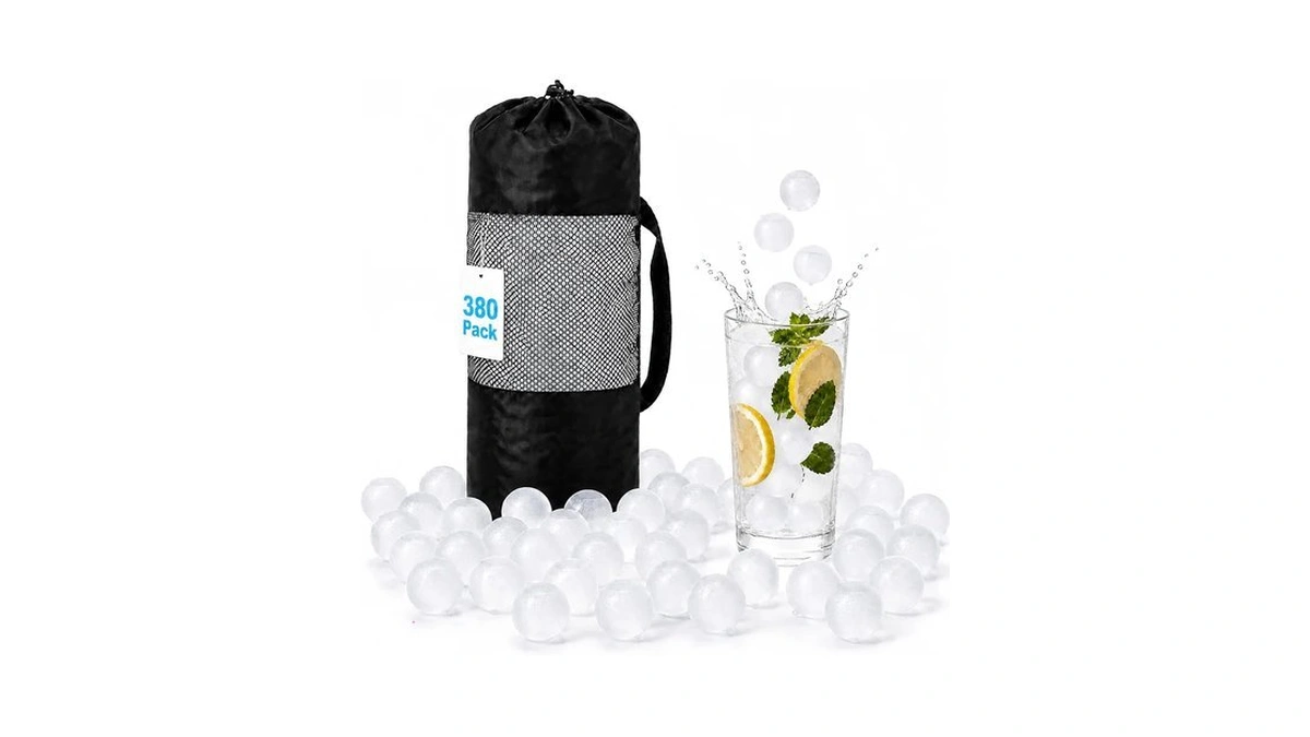 Vogvog Reusable Ice Cubes For Drinks, Transparent Round, 380 Pack