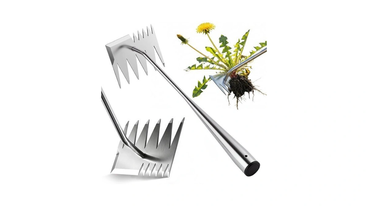 Weed Puller Tool, Heavy-duty Stainless Steel Garden Hand Weeding Tool