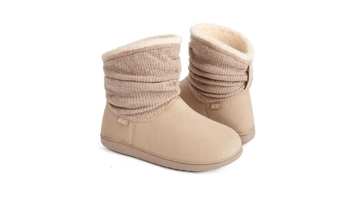 Longbay Slippers Boots For Women Warm Winter Fuzzy Bootie (7-8,