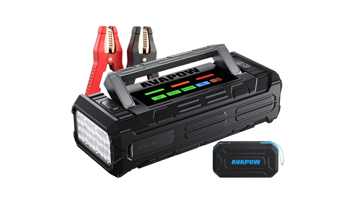 Avapow Tj68 10000a Battery Jumper Starter Portable With 4" Hd