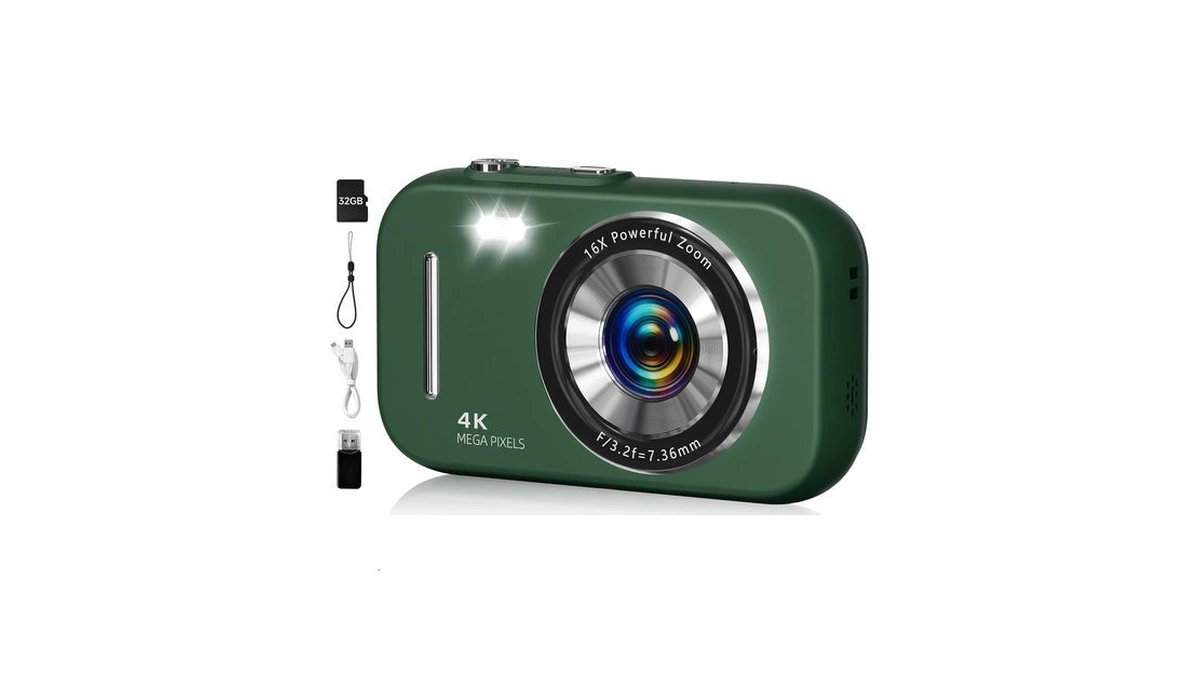 Digital Camera,4k 48mp Portable Camera With Anti Shake, 16x Zoom,