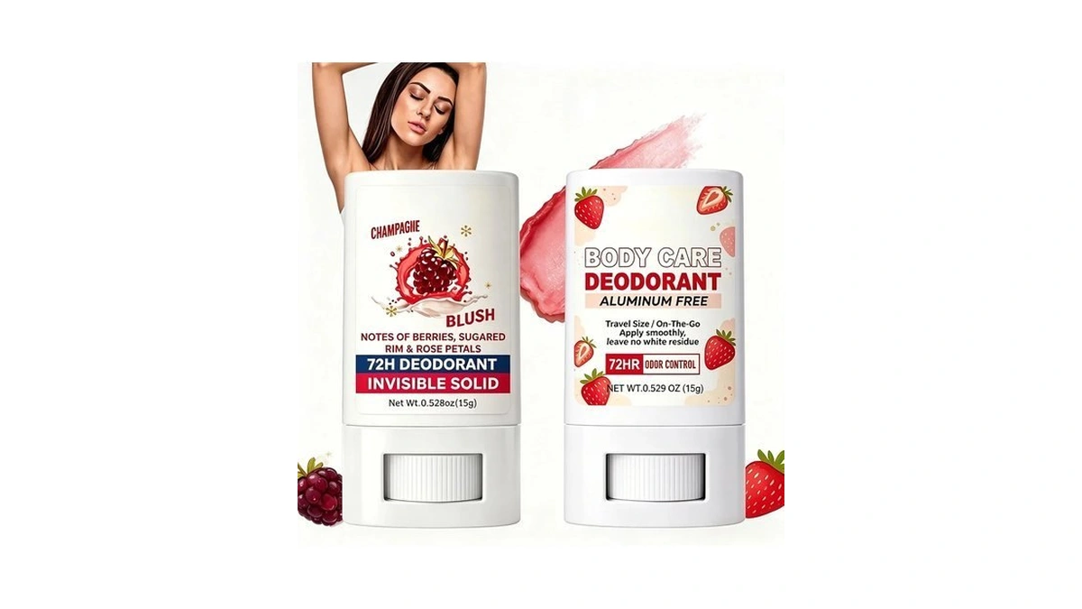 2 Pack Aluminum Free Antiperspirant Deodorant Stick, 72hr Odor Control