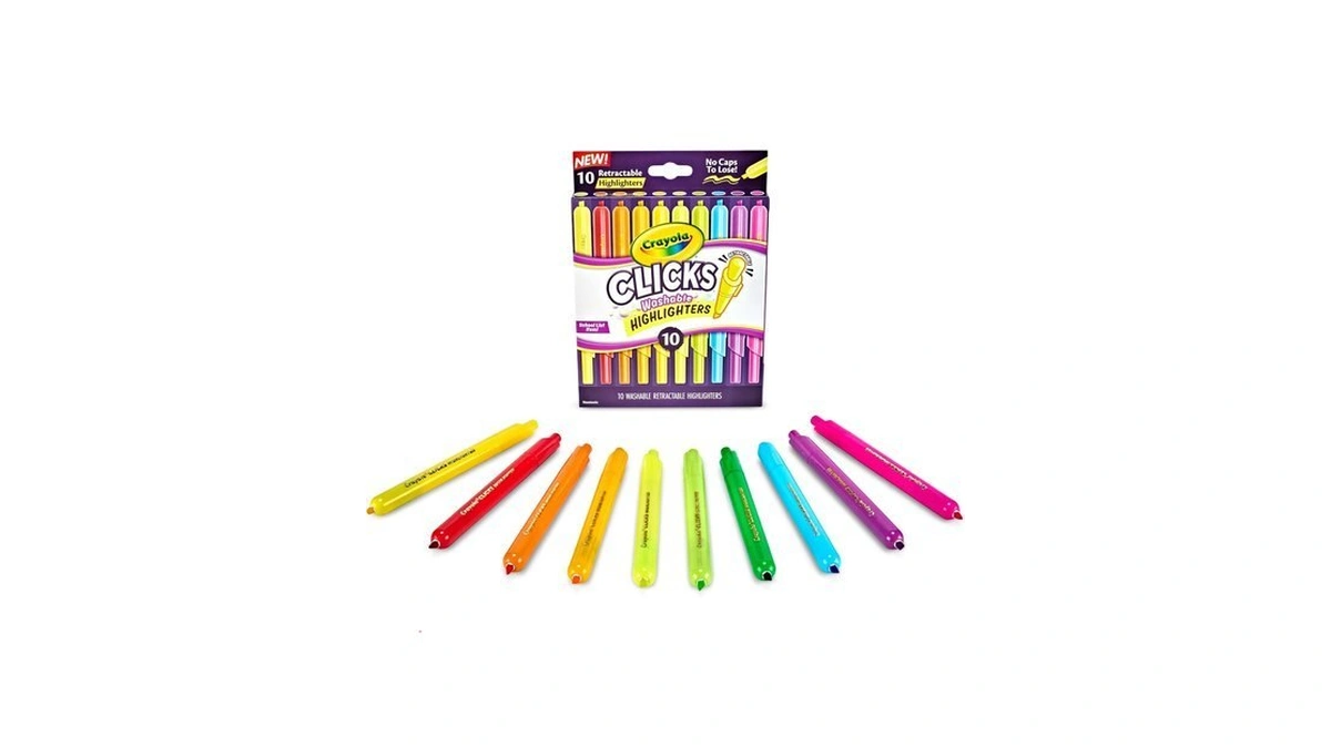 Crayola Clicks Retractable Highlighters (10ct), Cute School Supplies, Back To