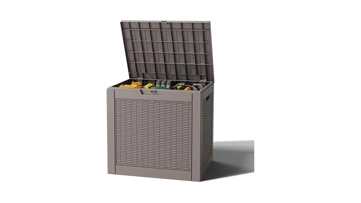 Nbysgo Outdoor Storage Box, Resin Deck Boxes Indoor And Outdoor,