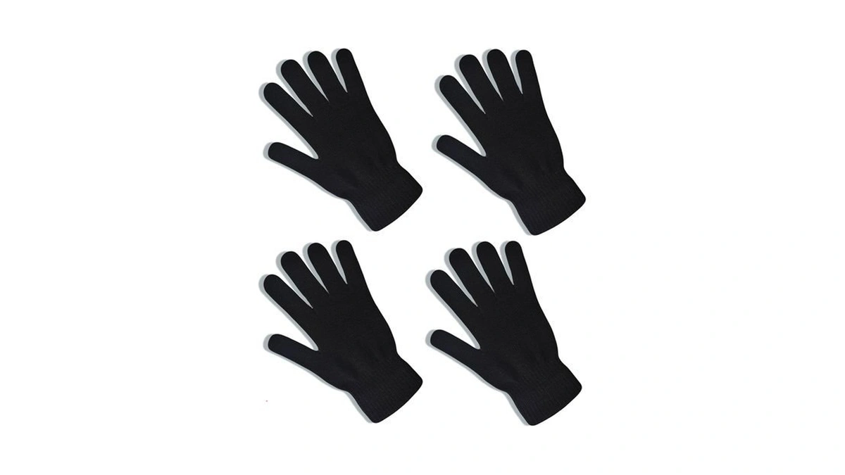 Sliugloveun 2 Pairs Black Knit Gloves For Women Men Winter