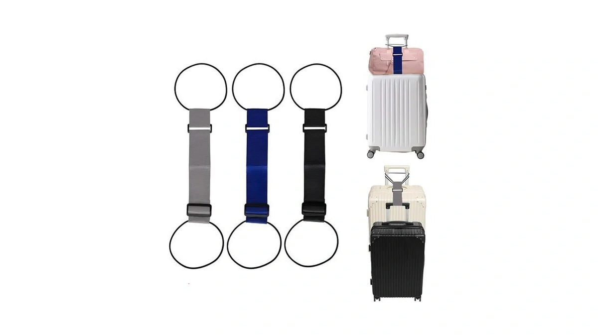 3pcs Luggage Connector Straps, Adjustable Add A Bag Travel Belt.