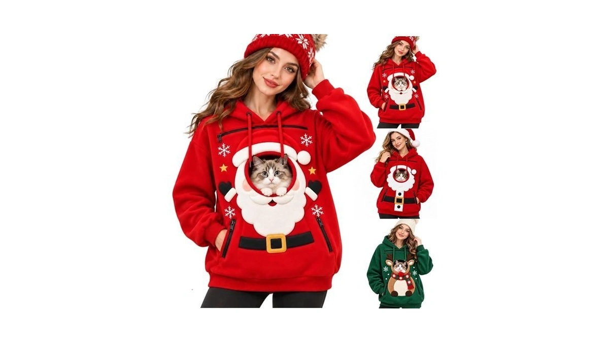Chenxdzhao Cat Carrier Hoodie,pet Pouch Hoodie Unisex Puppy Carrier Christmas